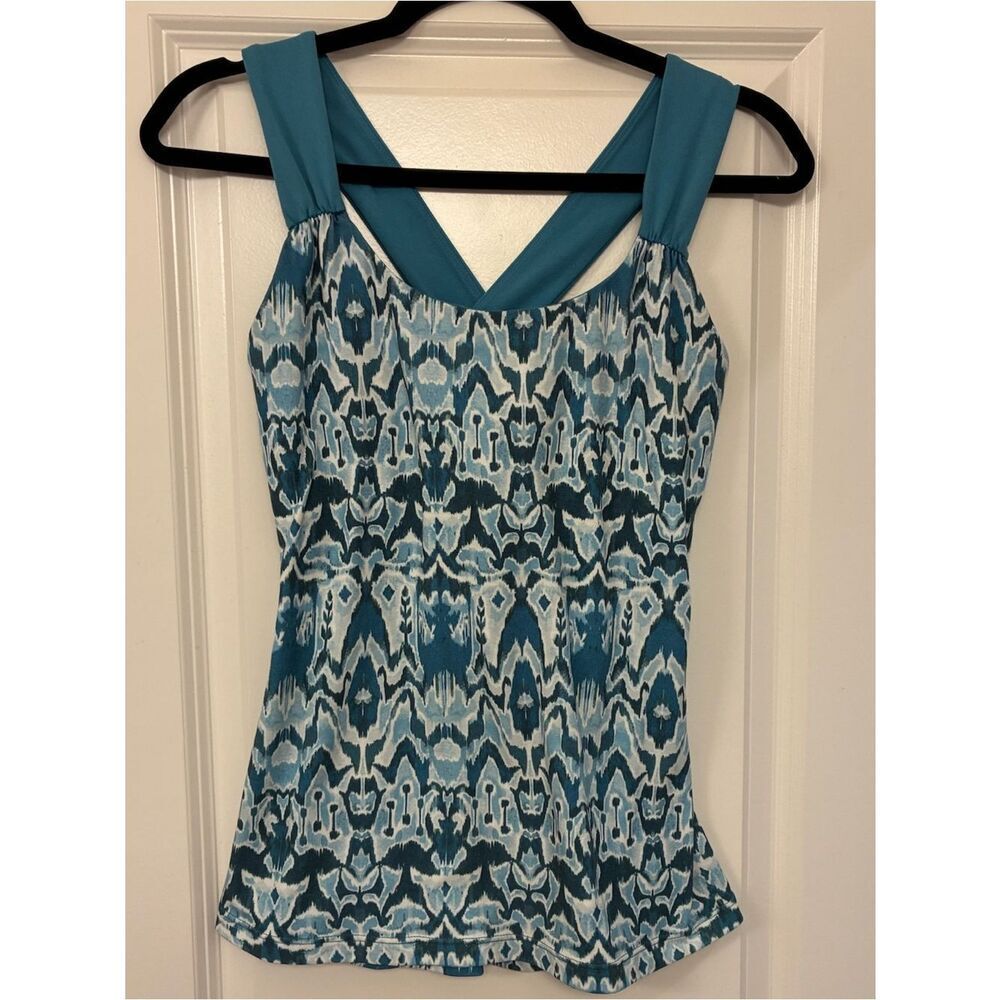 PRANA Phoebe Top Glacier Blue Ikat Women’s Size Small